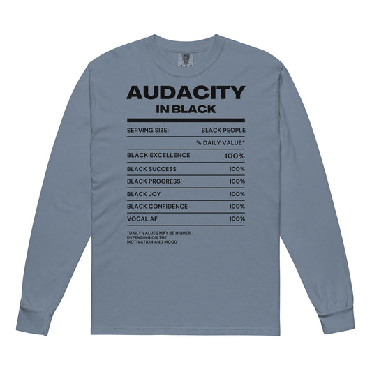 Audacity In Black Daily Values....Garment-dyed heavyweight long-sleeve shirt