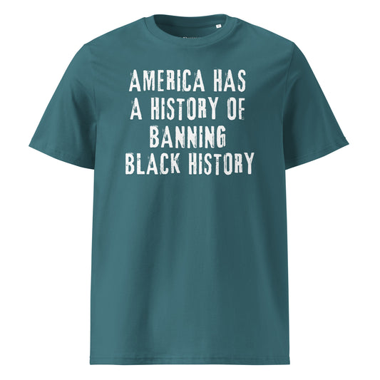 America Has A History Of Banning Black History...Unisex organic cotton t-shirt