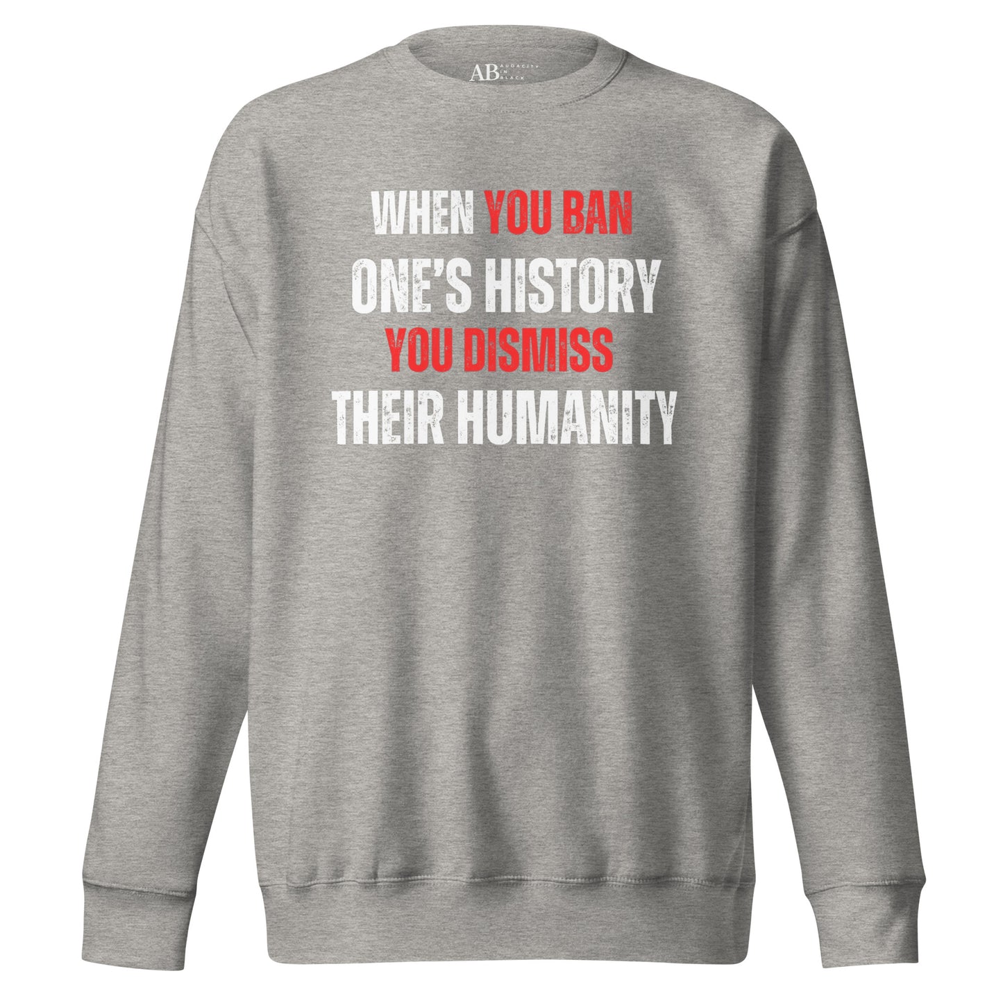 When You Ban One's History, You Dismiss Their Humanity Unisex Premium Sweatshirt